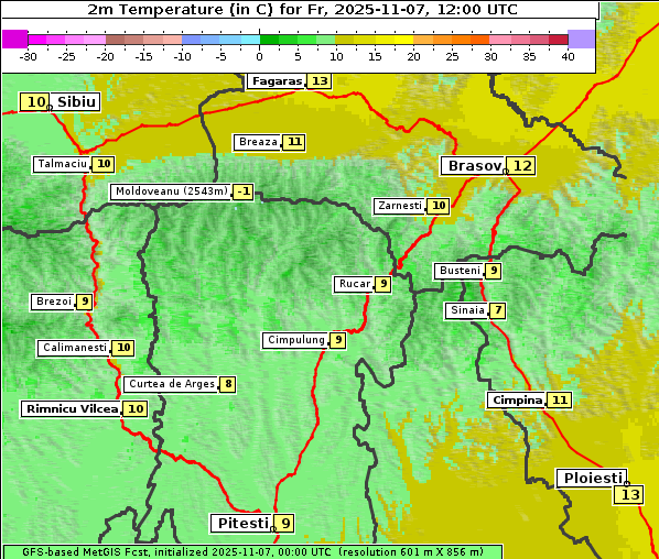 Temperatur, 7. 11. 2025