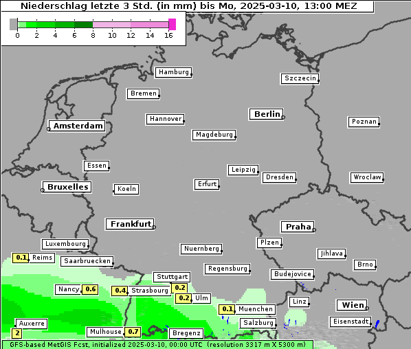 Niederschlag, 10. 3. 2025