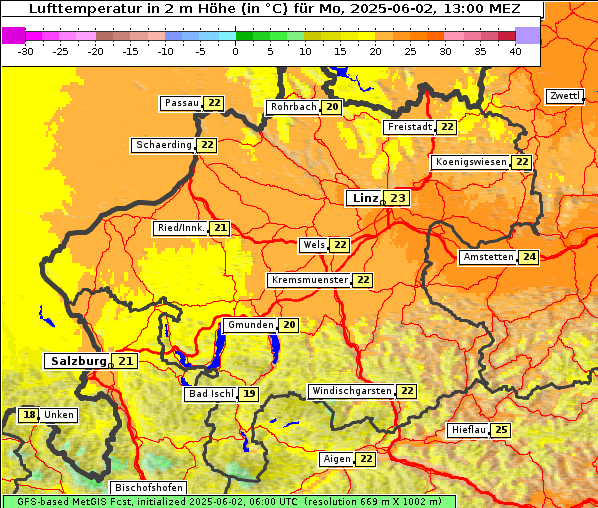 Temperatur, 2. 6. 2025