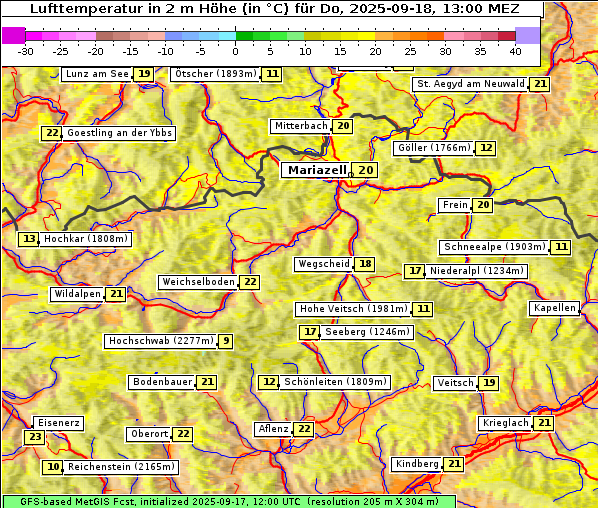 Temperatur, 18. 9. 2025