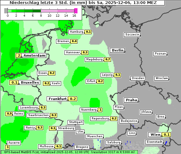 Niederschlag, 6. 12. 2025