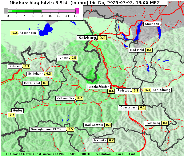 Niederschlag, 3. 7. 2025