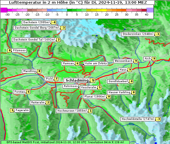 Temperatur, 19. 11. 2024