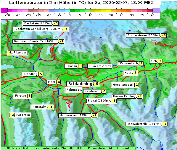 Temperatur, 7. 2. 2026