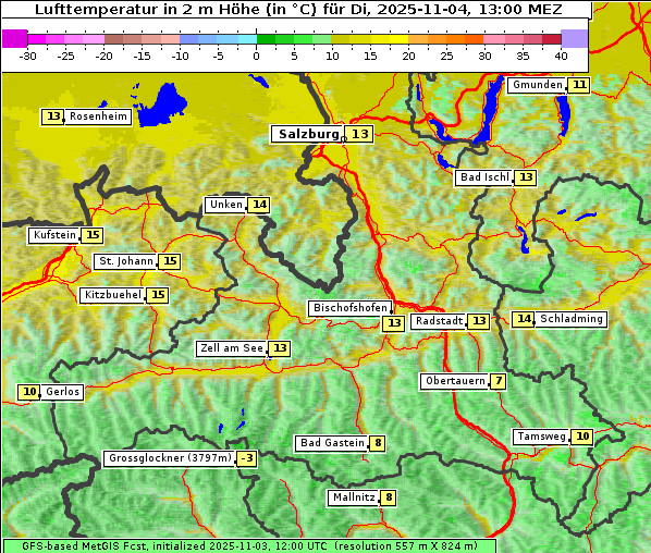 Temperatur, 4. 11. 2025