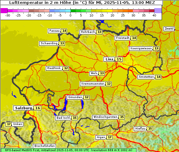 Temperatur, 5. 11. 2025