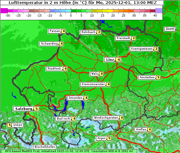 Temperatur, 1. 12. 2025