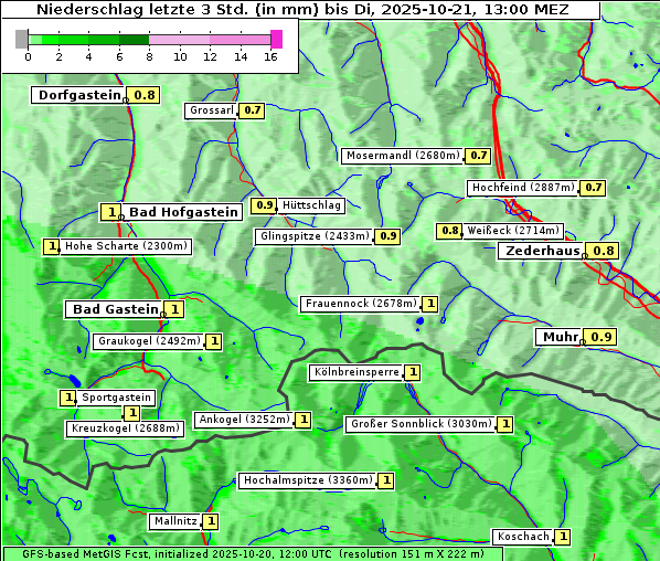 Niederschlag, 21. 10. 2025