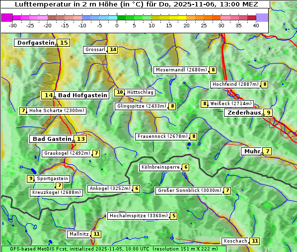Temperatur, 6. 11. 2025