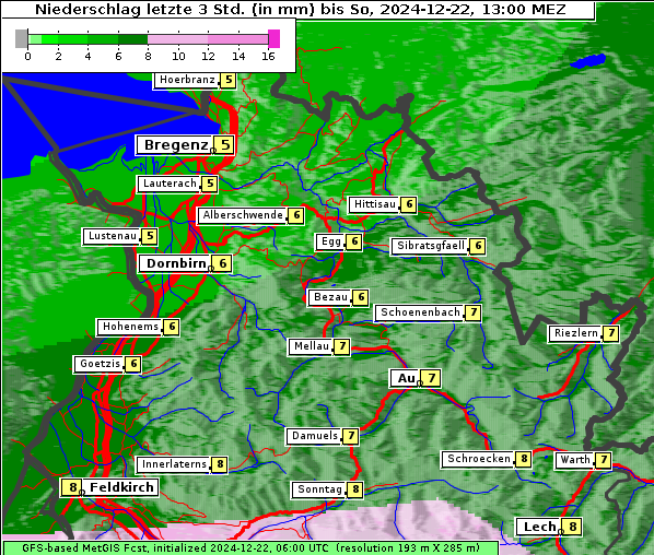 Niederschlag, 22. 12. 2024