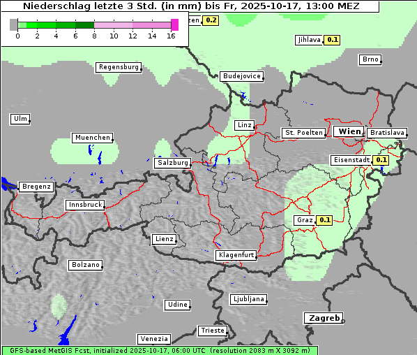 Niederschlag, 17. 10. 2025