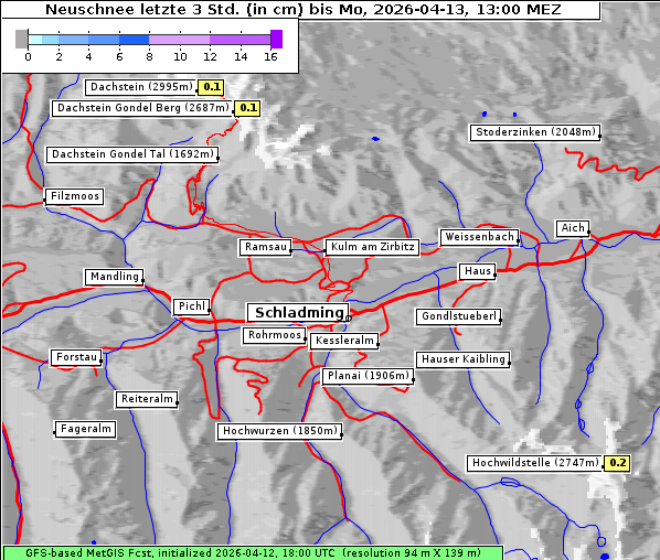 Neuschnee, 13. 4. 2026