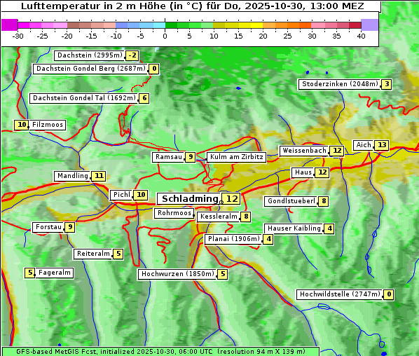 Temperatur, 30. 10. 2025
