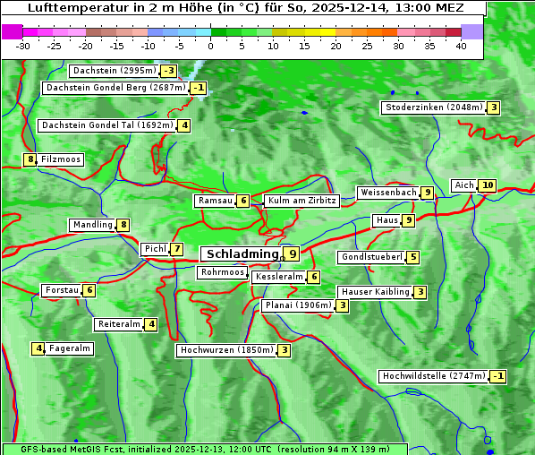 Temperatur, 14. 12. 2025