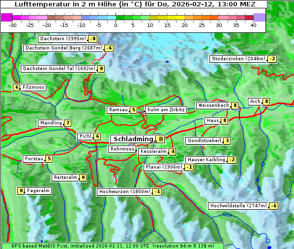 Temperatur, 12. 2. 2026