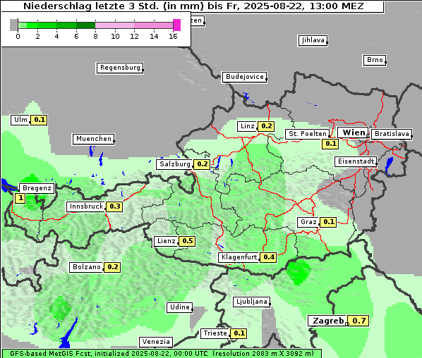 Niederschlag, 22. 8. 2025