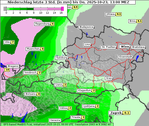 Niederschlag, 23. 10. 2025