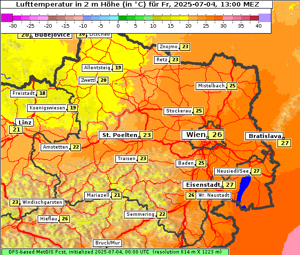 Temperatur, 4. 7. 2025