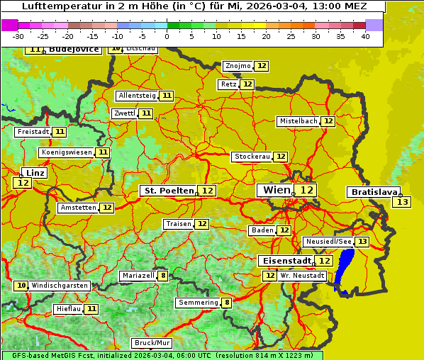 Temperatur, 4. 3. 2026