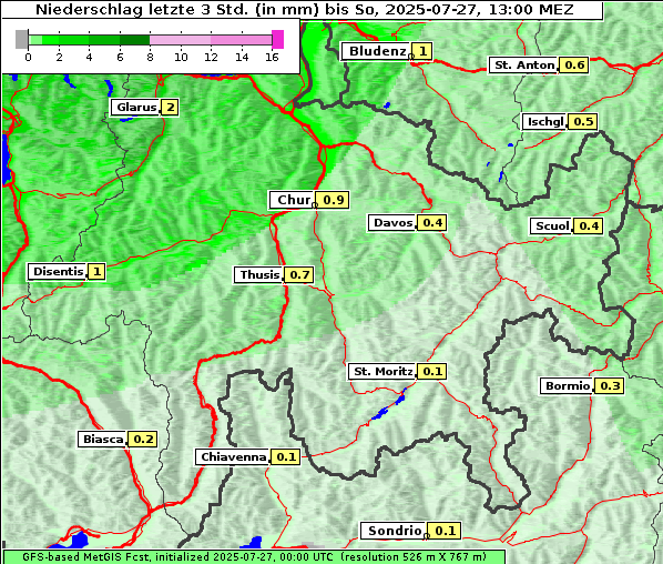 Niederschlag, 27. 7. 2025