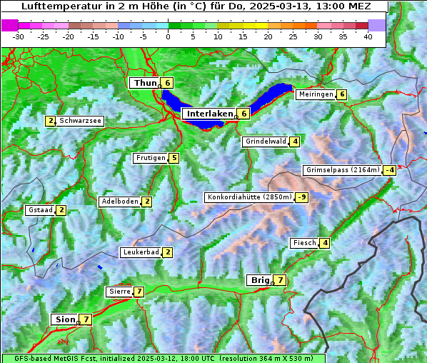 Temperatur, 13. 3. 2025