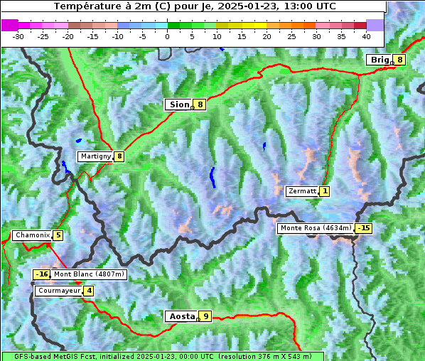 Temperatur, 23. 1. 2025