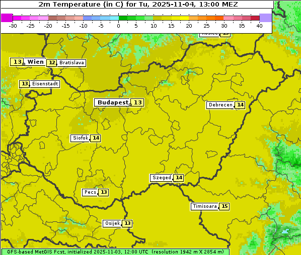 Temperatur, 4. 11. 2025