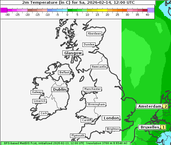 Temperatur, 14. 2. 2026