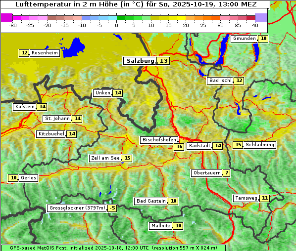 Temperatur, 19. 10. 2025