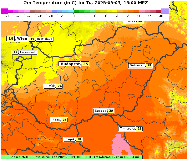 Temperatur, 3. 6. 2025