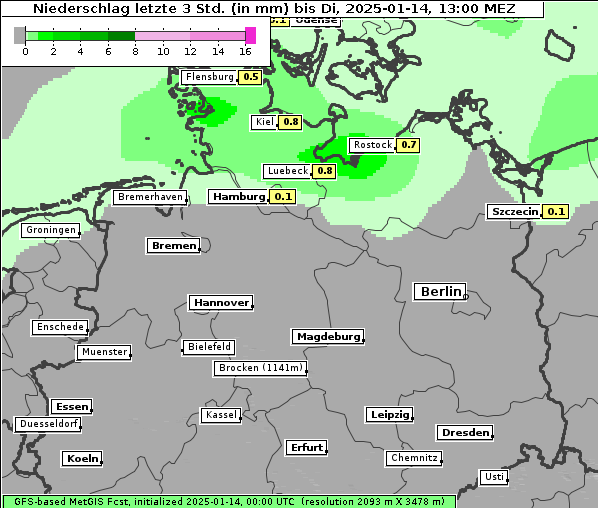 Niederschlag, 14. 1. 2025