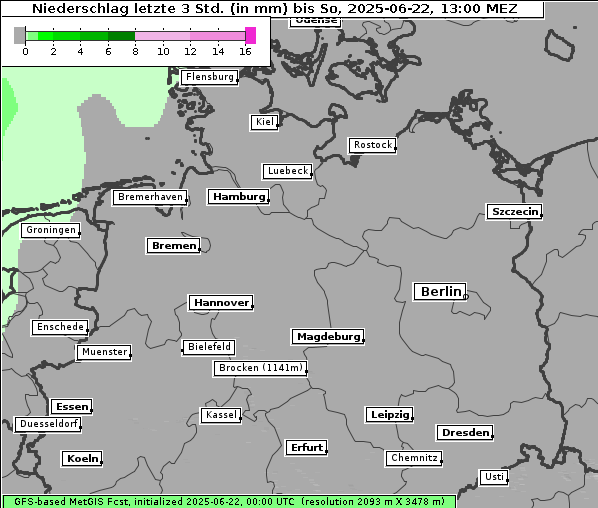 Niederschlag, 22. 6. 2025