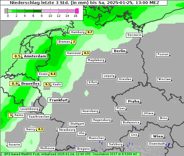 Niederschlag, 25. 1. 2025