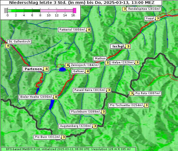 Niederschlag, 13. 3. 2025