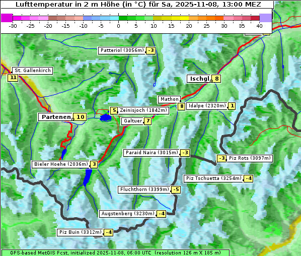 Temperatur, 8. 11. 2025