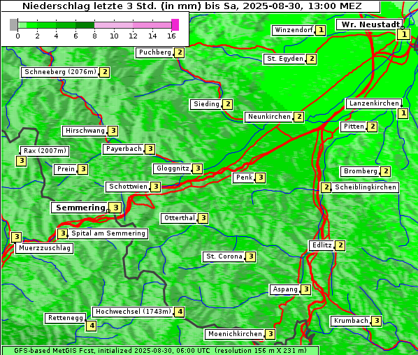 Niederschlag, 30. 8. 2025