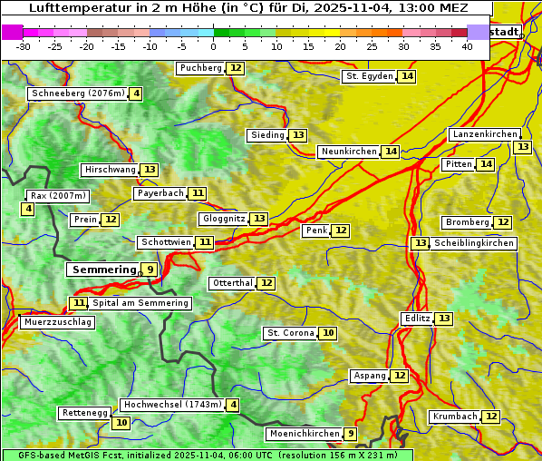 Temperatur, 4. 11. 2025