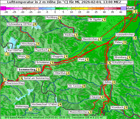 Temperatur, 4. 2. 2026
