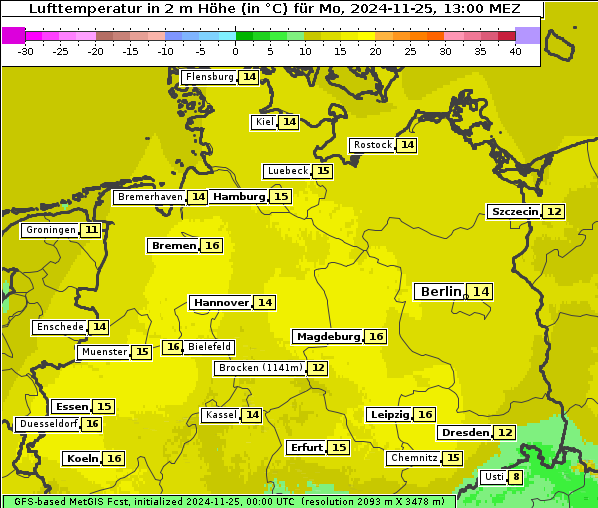 Temperatur, 25. 11. 2024