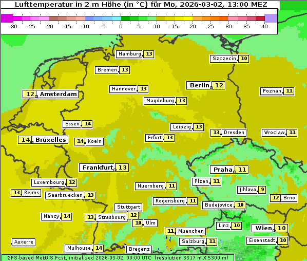 Temperatur, 2. 3. 2026