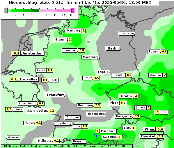 Niederschlag, 26. 5. 2025