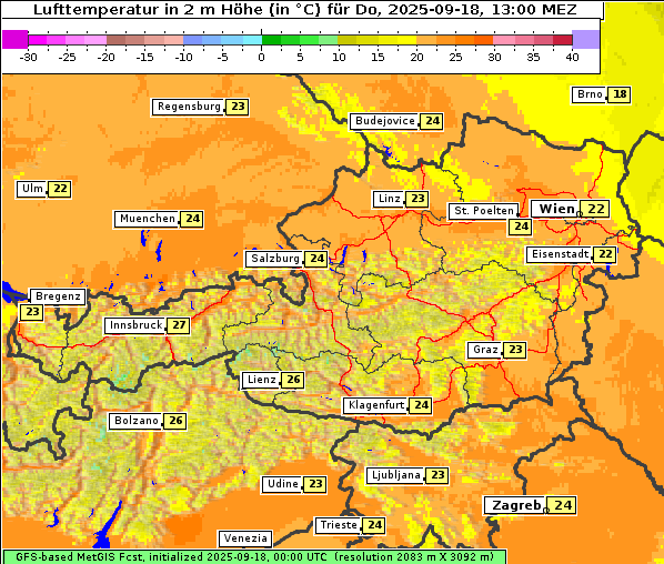 Temperatur, 18. 9. 2025