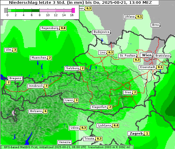 Niederschlag, 21. 8. 2025