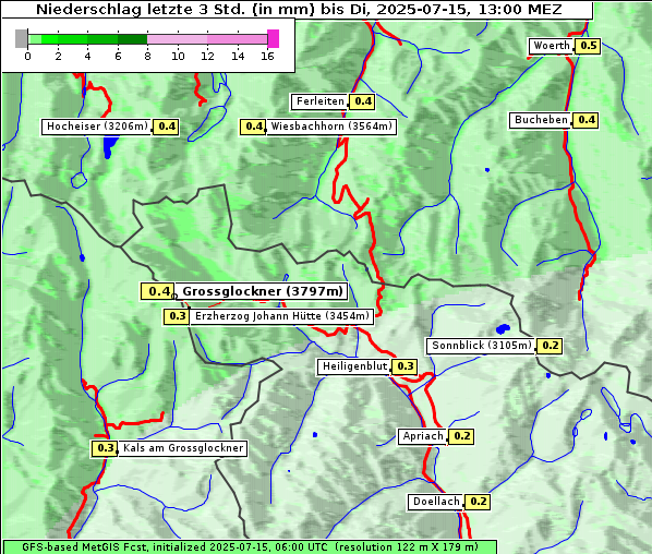 Niederschlag, 15. 7. 2025
