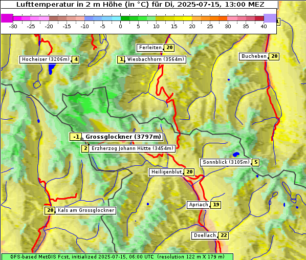 Temperatur, 15. 7. 2025