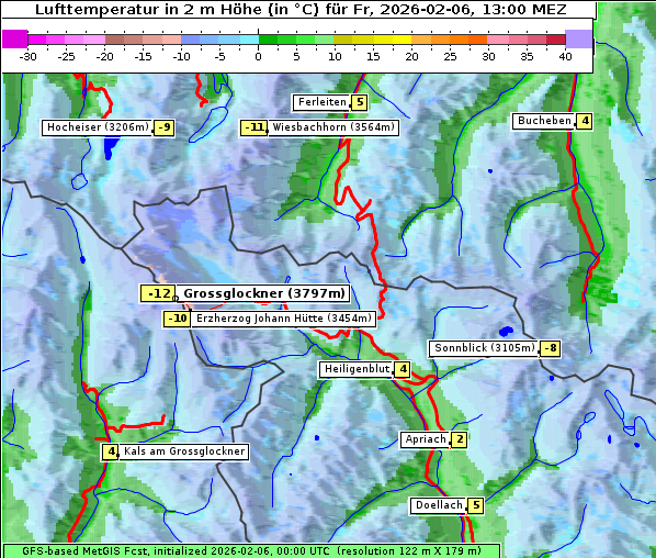 Temperatur, 6. 2. 2026