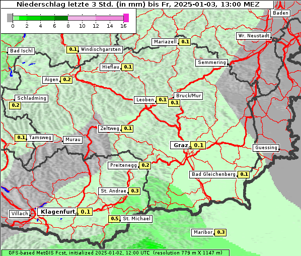 Niederschlag, 3. 1. 2025