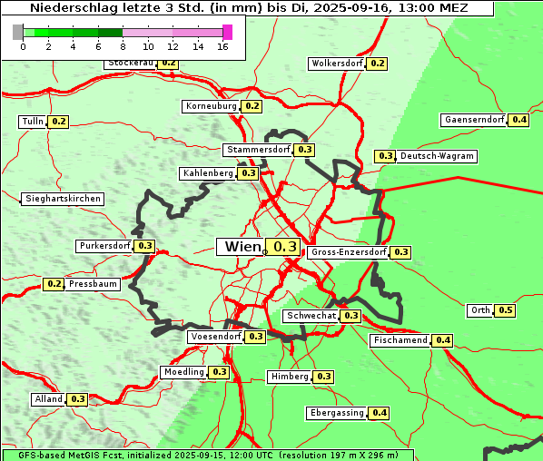 Niederschlag, 16. 9. 2025