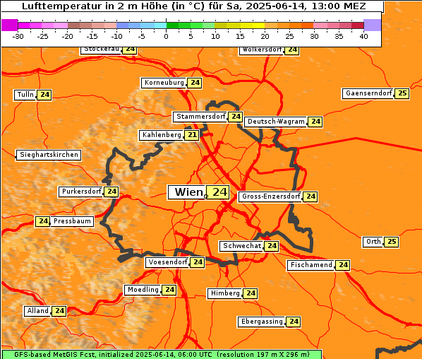 Temperatur, 14. 6. 2025