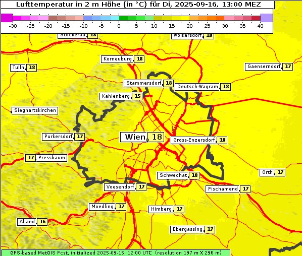 Temperatur, 16. 9. 2025